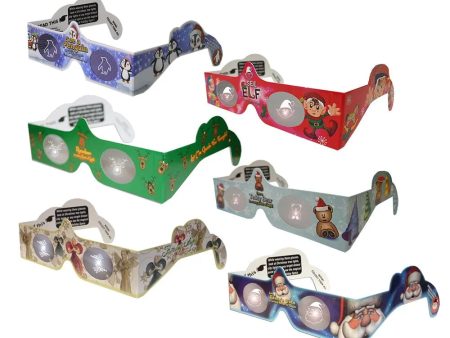 6 PAIRS - Mini Assortment #2 - Christmas Glasses by Holiday Eyes® -  3D Holographic Glasses - NEW For Sale