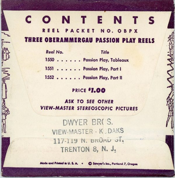 Oberammergau Passion Play - View-Master - Vintage -  3 Reel Packet - 1950s views - (ECO-OBPAPL-S1) For Cheap