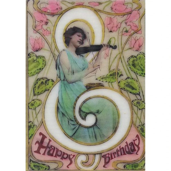 2 Vintage style Happy Birthday - 3D Action Lenticular Postcard Greeting Cards- NEW Online Sale