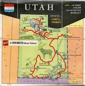 Utah, The Beehive State (Map) - View-Master 3 Reel Packet - 1970s views - vintage - (PKT-A345-G1Am) Cheap