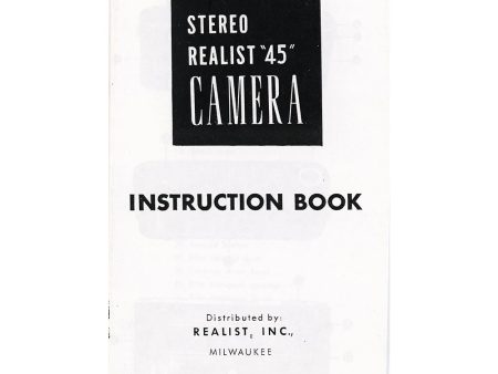 REALIST Stereo Camera 45 - Instructions  - Facsimile Online Sale