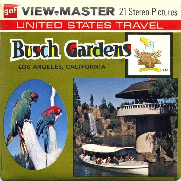 Busch Gardens - Los Angeles - View-Master 3 Reel Packet - 1970s views - vintage - (ECO-A233-G3B) Cheap