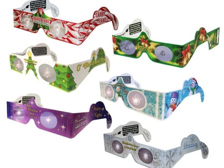 6 PAIRS - Mini Assortment #1 - Christmas Glasses by Holiday Eyes® -  3D Holographic Glasses - NEW For Cheap