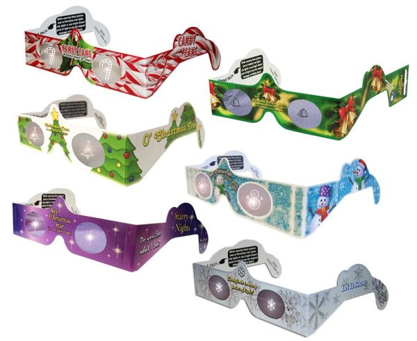 6 PAIRS - Mini Assortment #1 - Christmas Glasses by Holiday Eyes® -  3D Holographic Glasses - NEW For Cheap