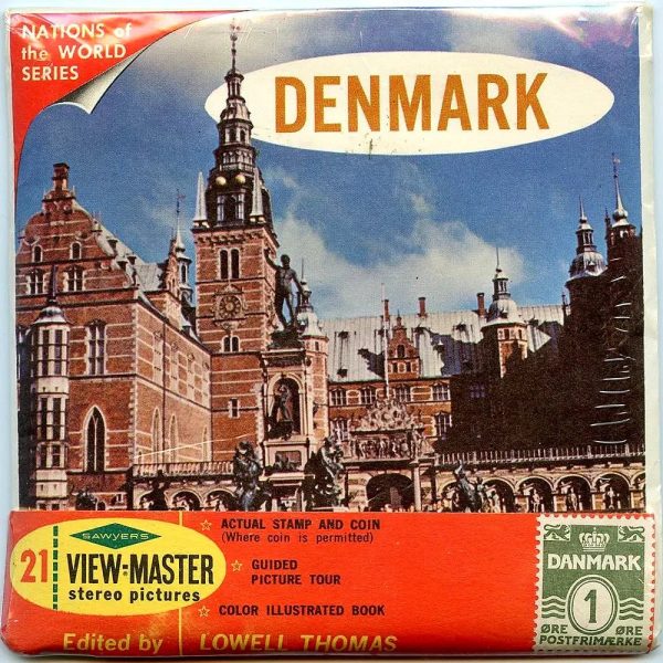 Denmark - Coin & Stamp - View-Master 3 Reel Packet - 1960s views - vintage - (PKT-B155-S6scmint) Fashion