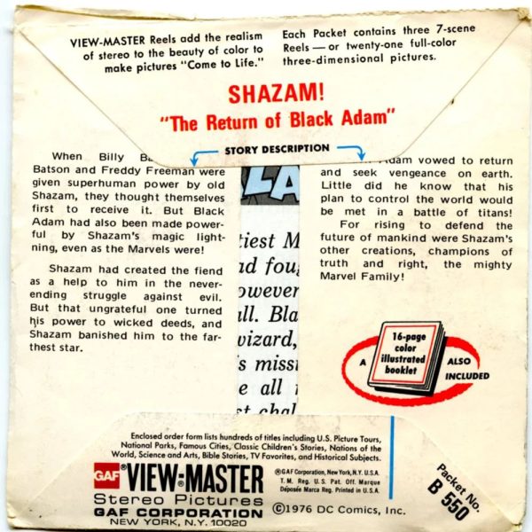 Shazam - View-Master 3 Reel Packet - vintage - (ECO-B550-G5) Sale