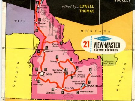 Idaho - Map - View-Master - Vintage 3 Reel Packet - 1960s views - vintage - (ECO-A285-S6) For Sale